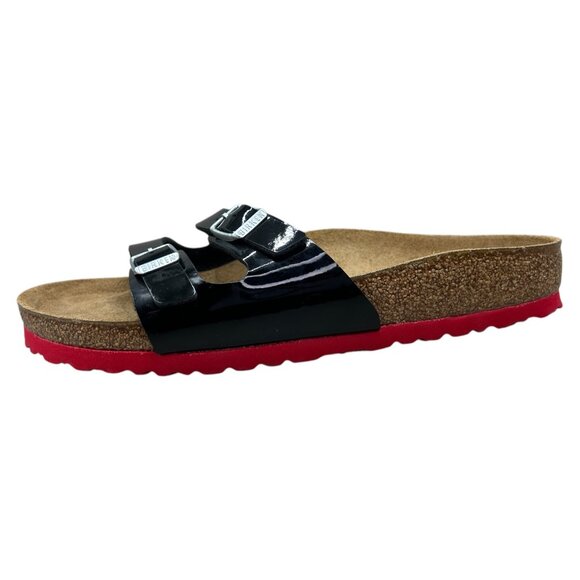 NIB Birkenstock Ibiza Patent Black, Red Sole Sandals, Womens 11 Mens 9, Narrow - Picture 2 of 9